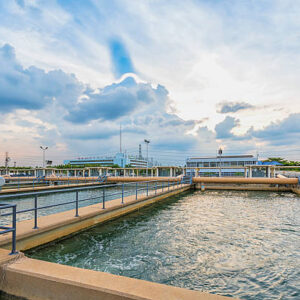 sand filtration tank at water treatment plant
